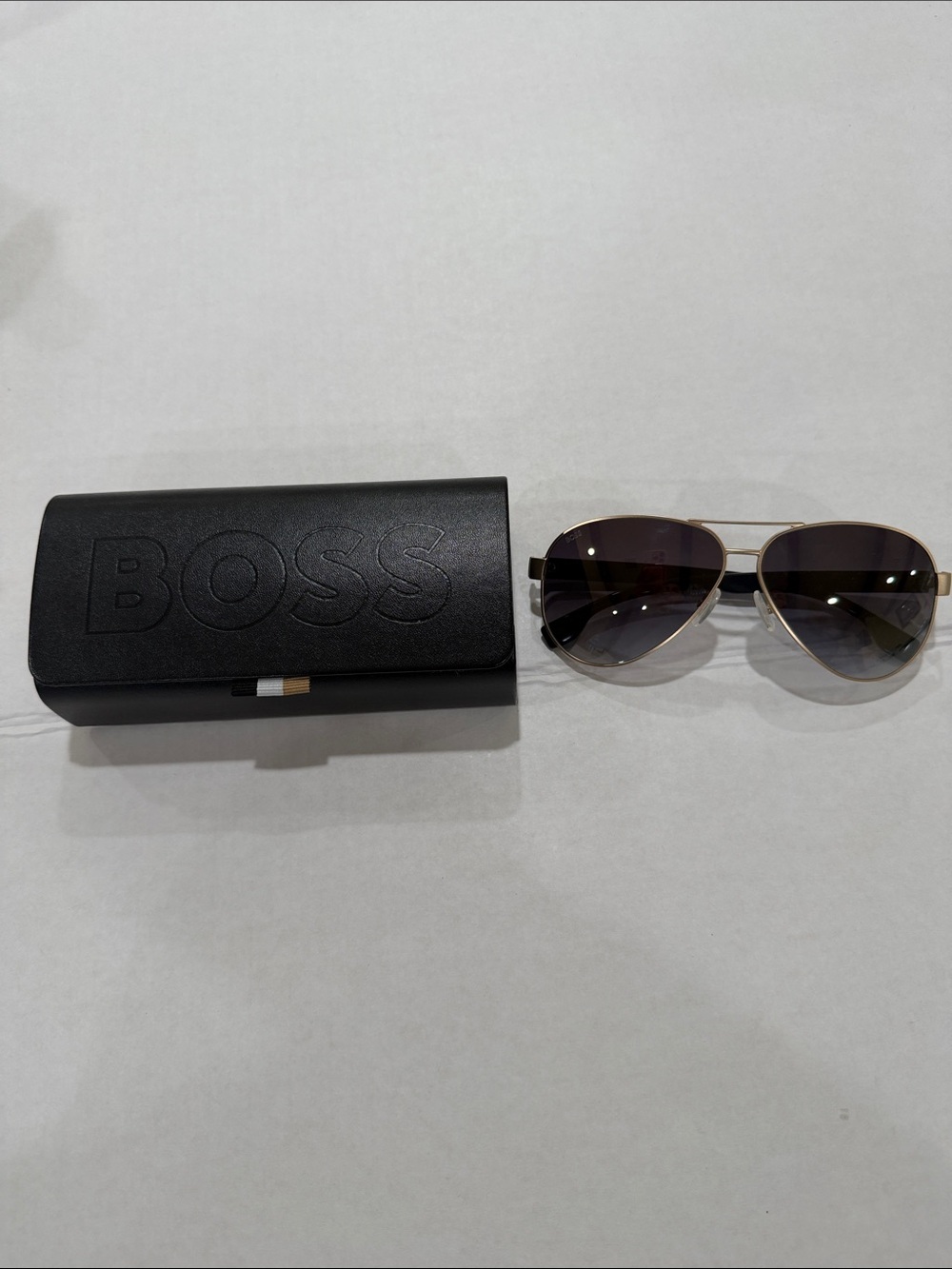 Boss Gold Frame Sunglasses with Brown Gradient Lenses